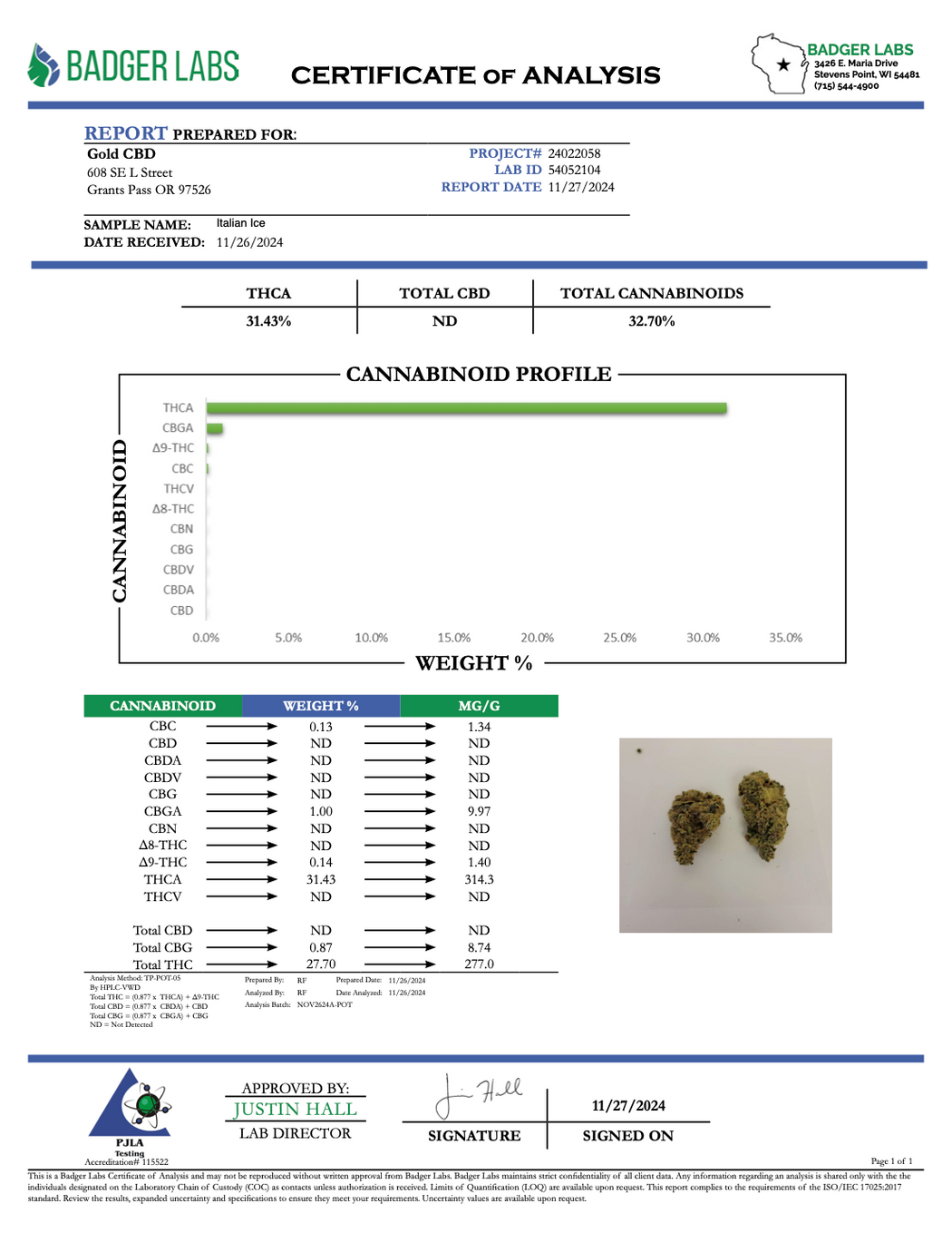 Italian Ice - THCA BULK FLOWER - AA INDOOR