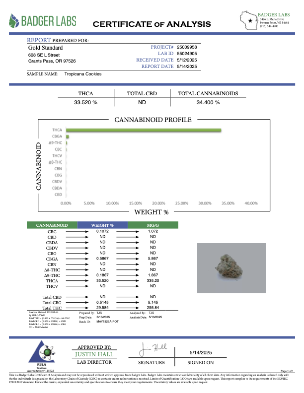 Tropicana Cookies - THCA BULK FLOWER - EXOTIC INDOOR