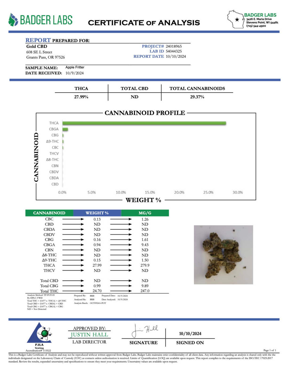 Apple Fritter - THCA Flower - Greenhouse Gold Nuggets