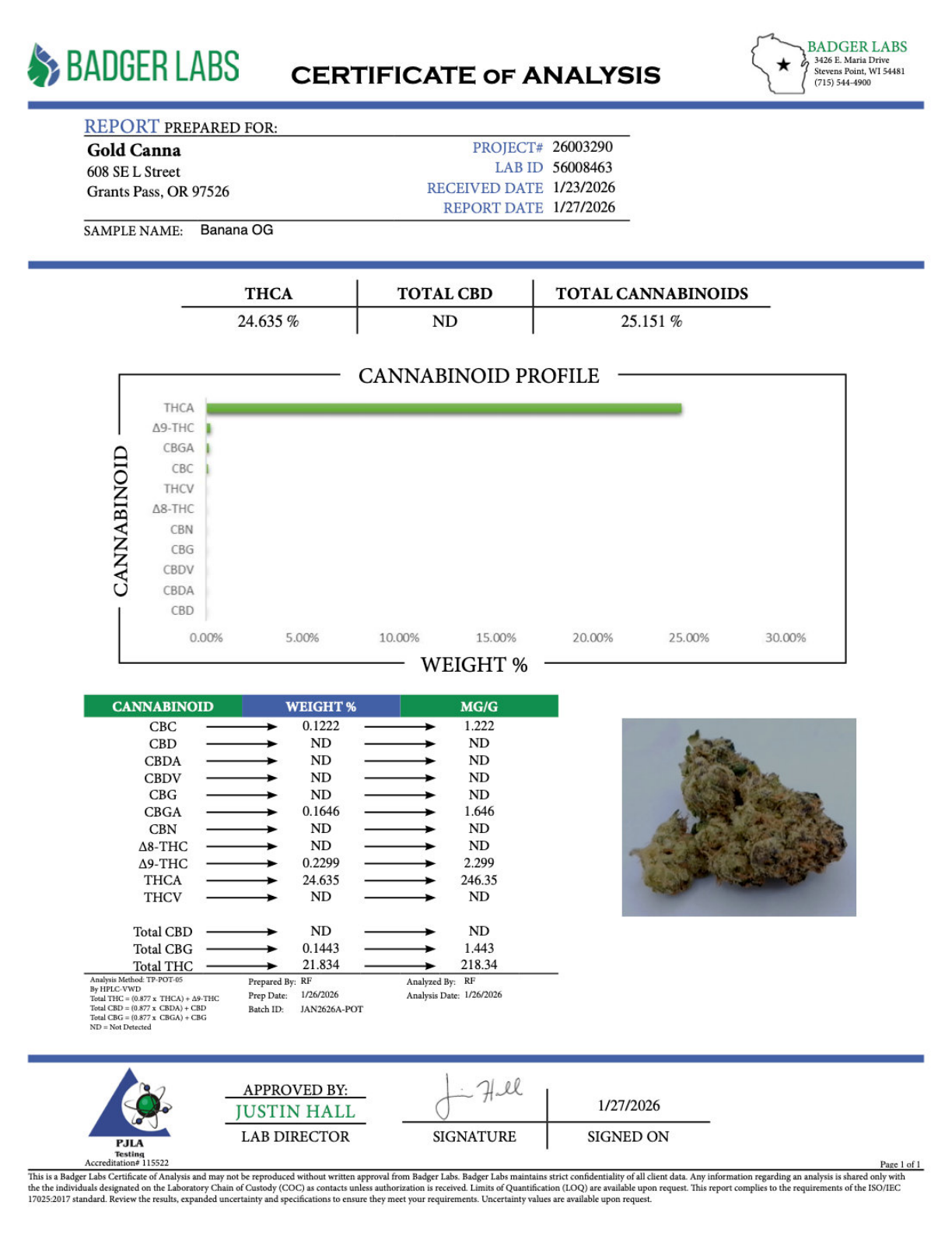 Banana OG - THCA Flower - Sungrown Gold Nuggets