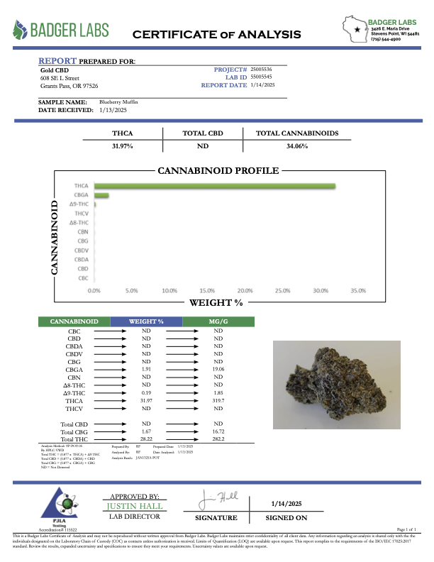 Blueberry Muffin - THCA BULK Flower - Smalls