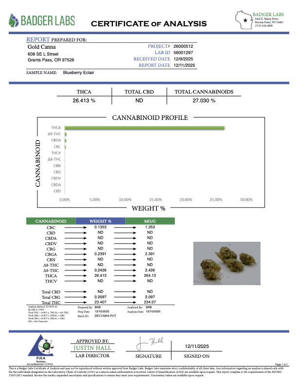 Blueberry Eclair - THCA BULK FLOWER - AAA MEDIUMS