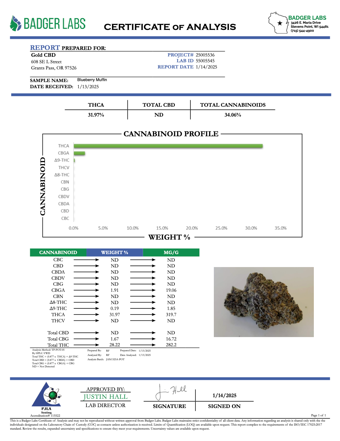 Blueberry Muffin - THCA Flower - Greenhouse Top Cut