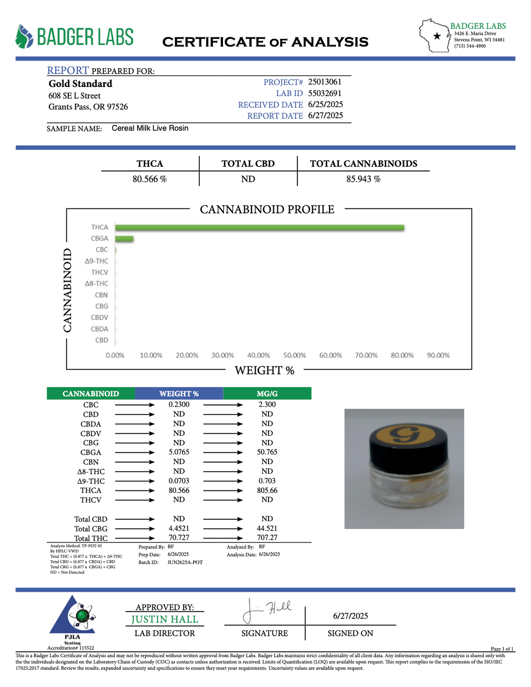 Cereal Milk Live Rosin - THCA Concentrate - Treemason