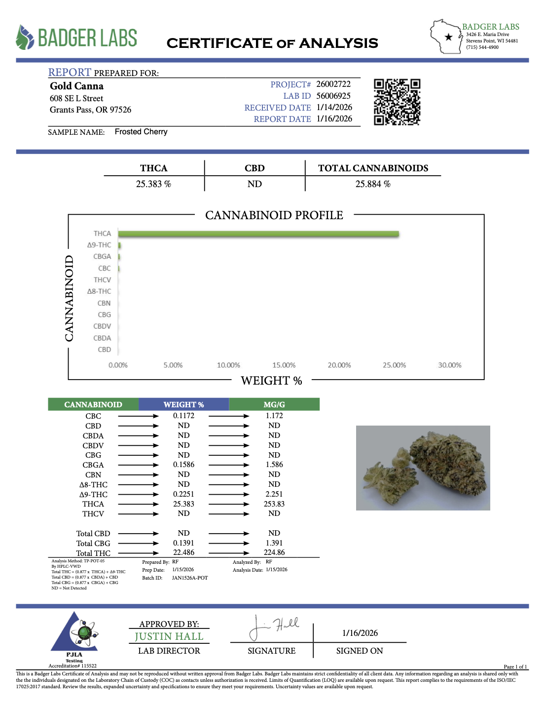 Frosted Cherry - THCA Flower - Greenhouse Gold Nuggets