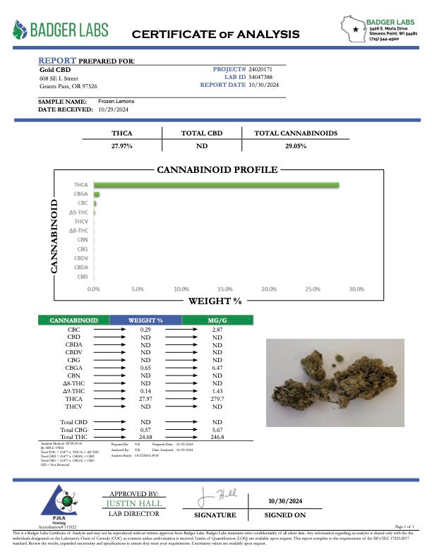Frozen Lemons - Gold Nuggets - THCa Flower TOP SHELF SMALLS