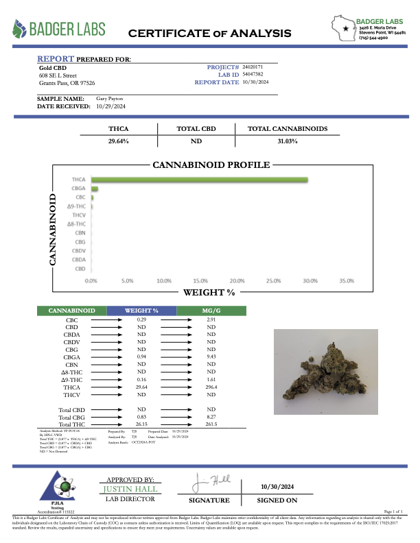Gary Payton - THCA BULK Flower - Greenhouse