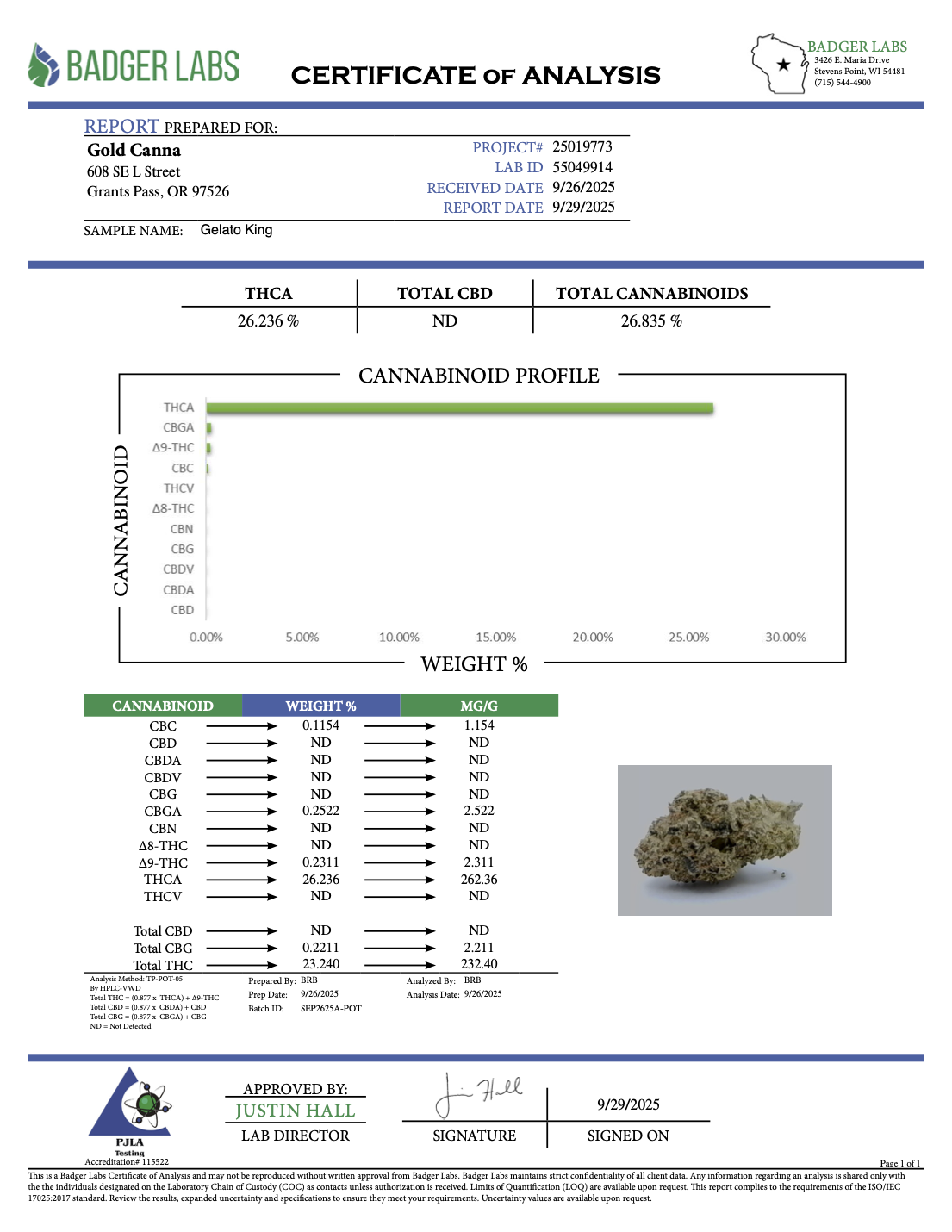 Gelato King - THCA Flower - Greenhouse Gold Nuggets