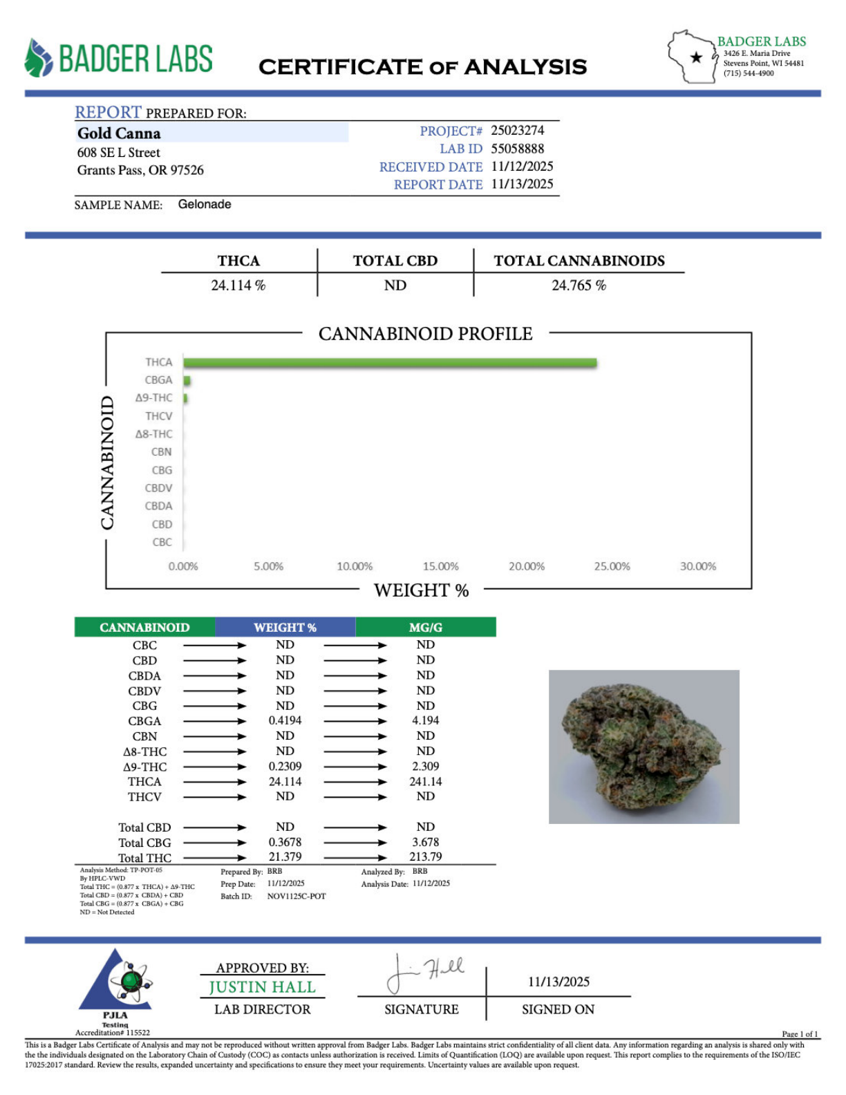 Gelonade - THCA Flower - Sungrown Top Cut