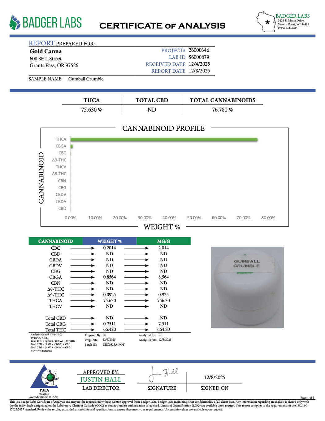Gumball - Crumble - THCA BULK Concentrate