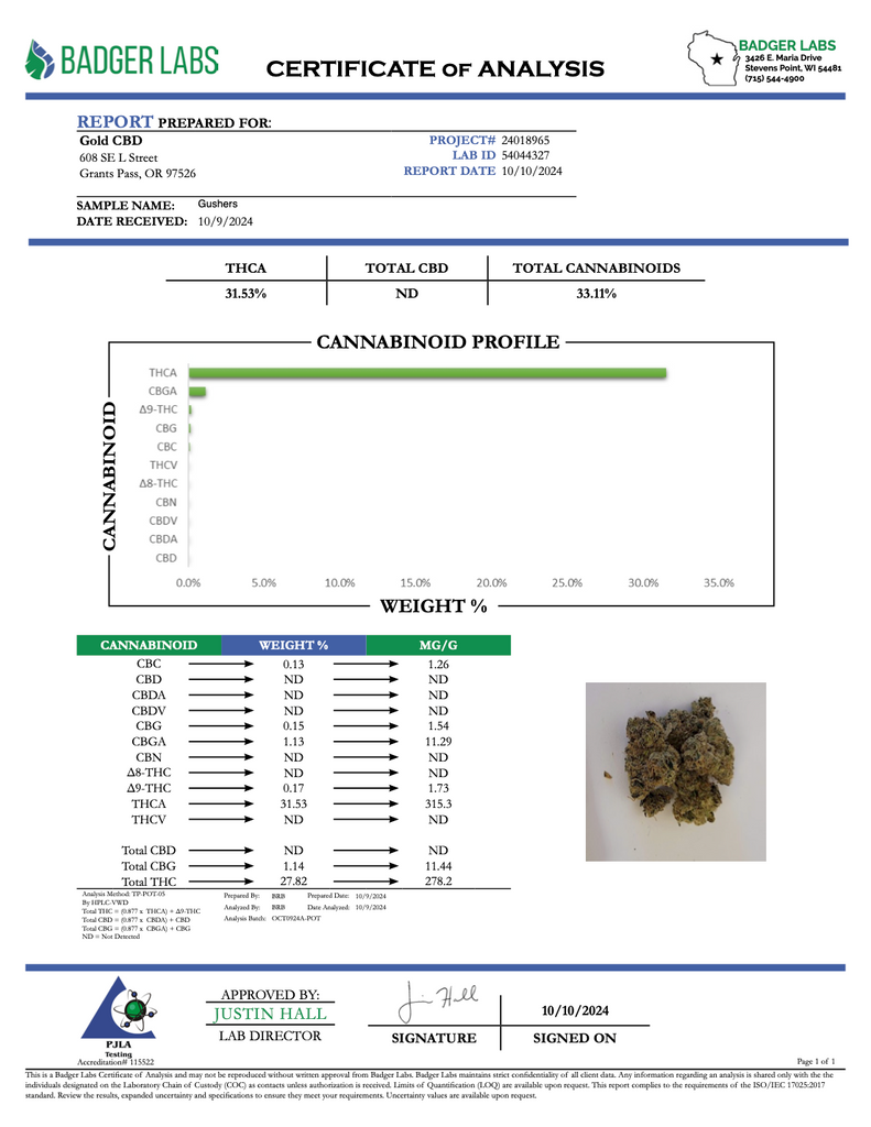 Gushers - Gold Nuggets - THCa Flower TOP SHELF SMALLS