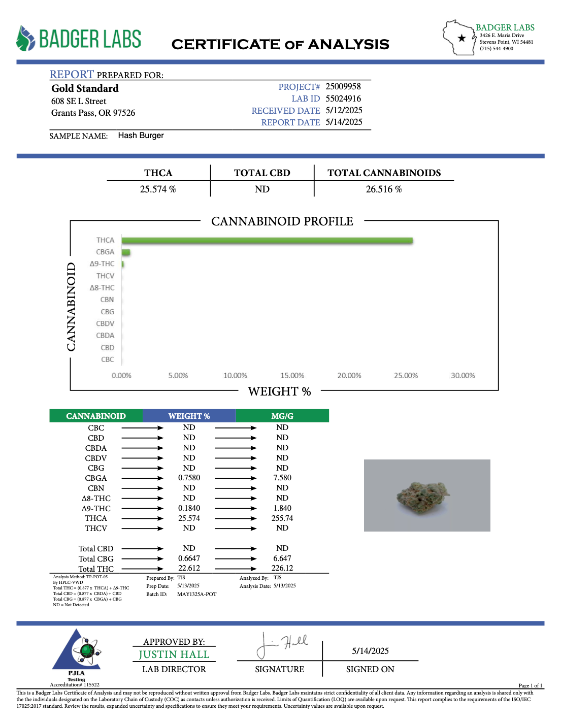 Hash Burger - THCA Flower - Greenhouse Gold Nuggets