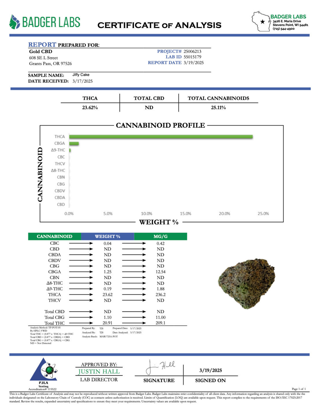 Jiffy Cake - THCA Flower - Greenhouse Top Cut