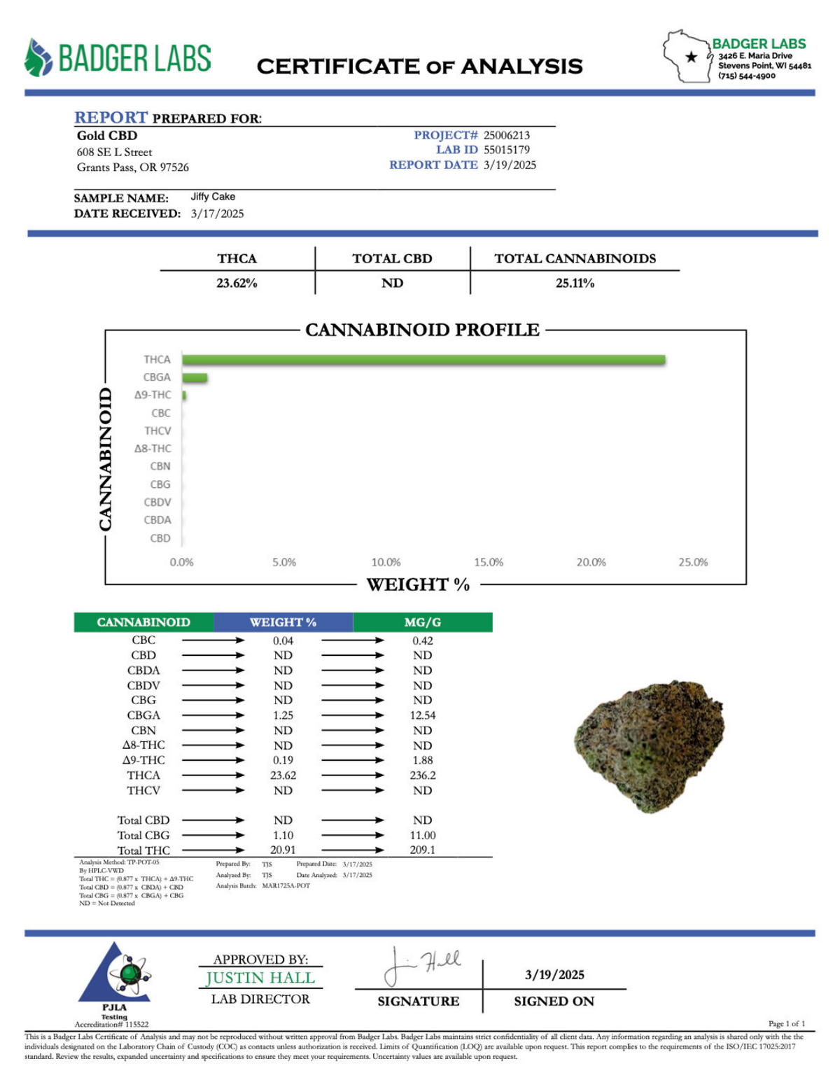 Jiffy Cake - THCA Flower - Greenhouse Top Cut