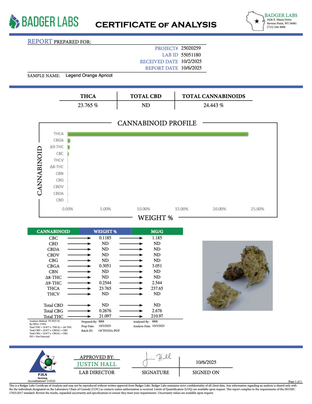 Legend Orange Apricot - THCA Flower - Sungrown Top Cut