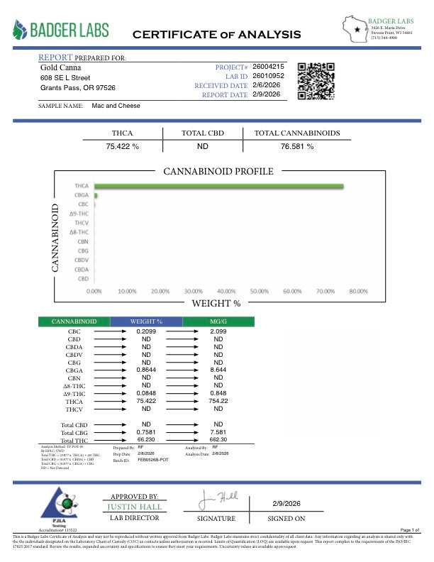 Mac and Cheese - Crumble - THCA BULK Concentrate
