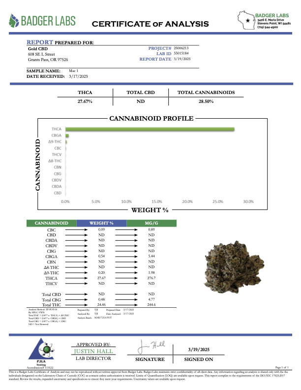 Mac 1 - THCA BULK FLOWER - TOP SHELF