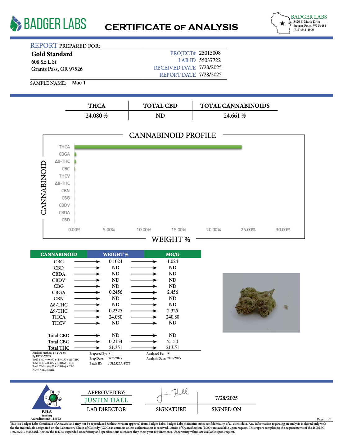 Mac 1 - THCA Flower - Greenhouse Gold Nuggets