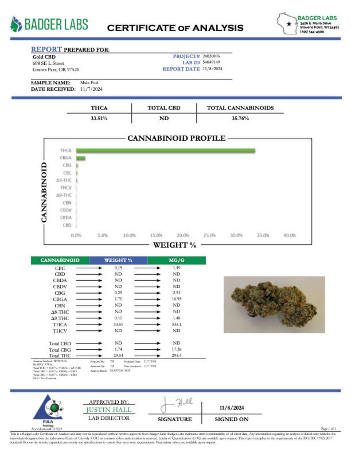 Mule Fuel - THCA Flower - Greenhouse Gold Nuggets