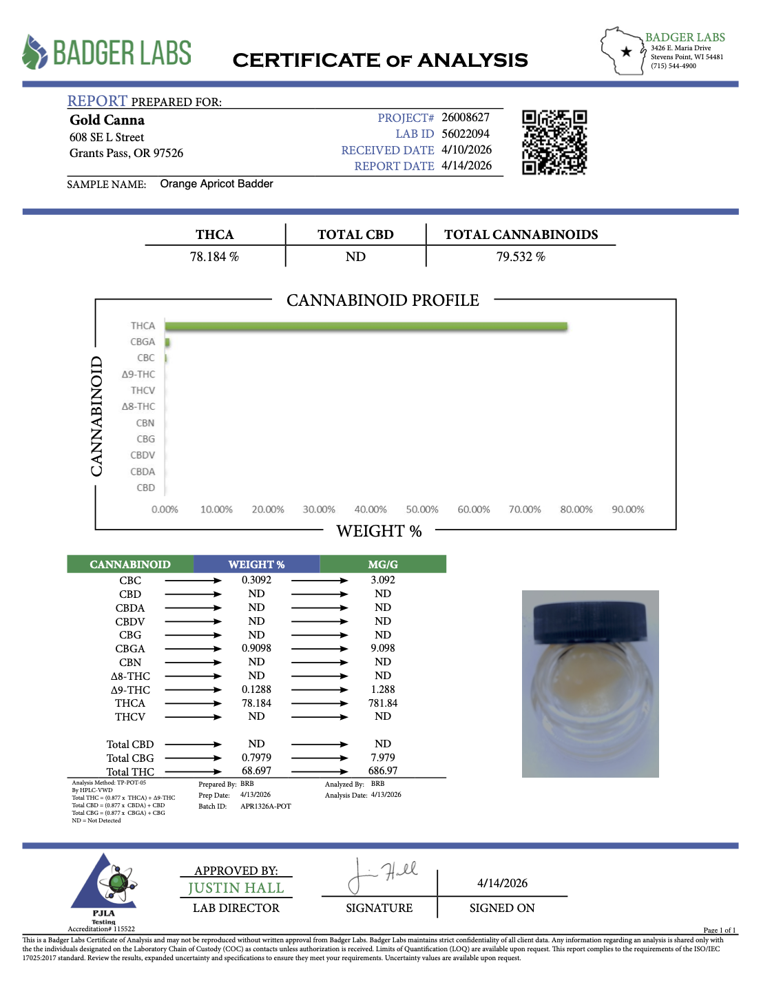 Orange Apricot - THCA BULK Badder Concentrate