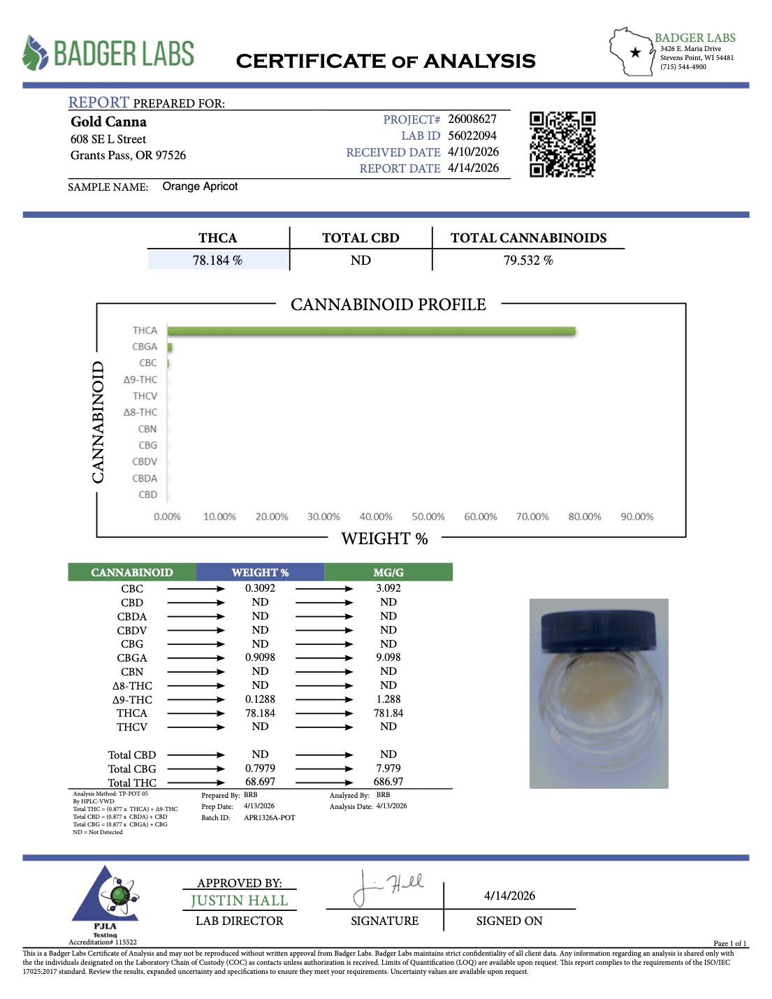 Orange Apricot - THCA BULK Crumble Concentrate