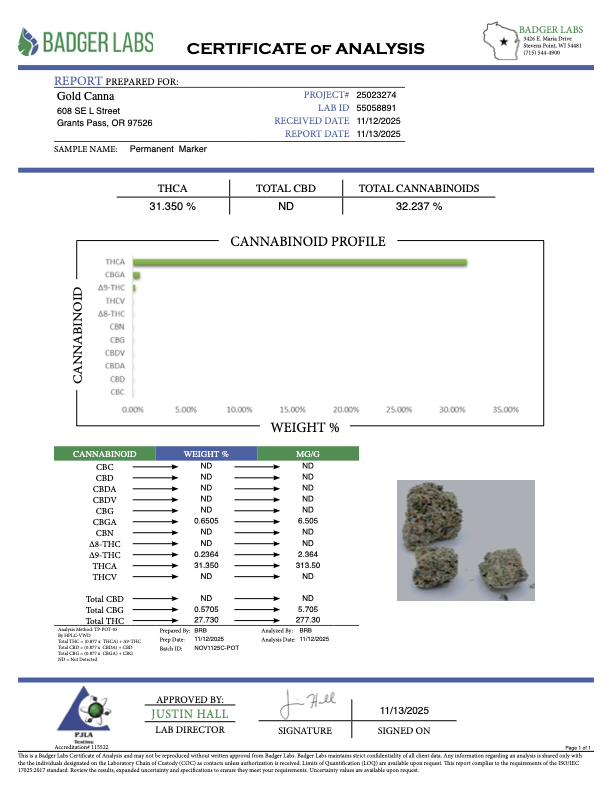 Permanent Marker - THCA BULK FLOWER - EXOTIC INDOOR
