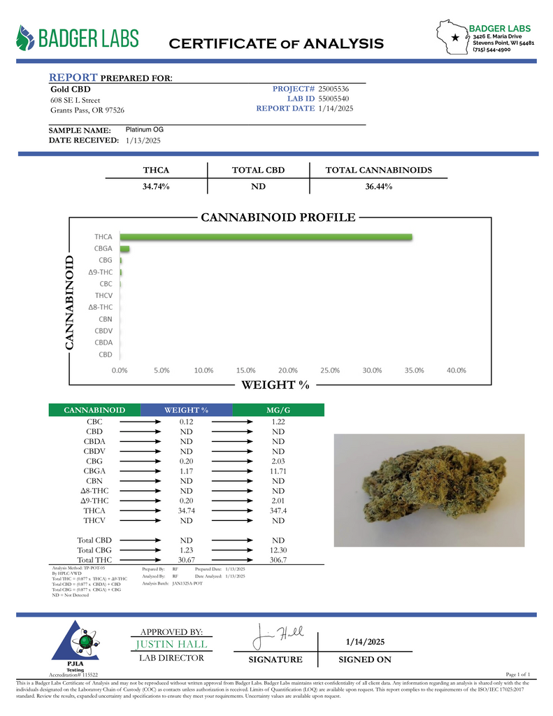Platinum OG - THCA BULK FLOWER - CLASSIC RESERVE