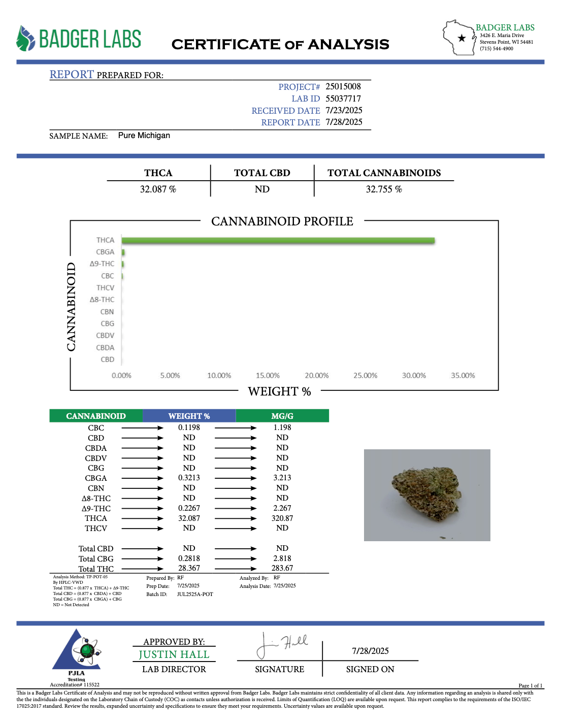 Pure Michigan - THCA BULK Flower - Indoor Exotic