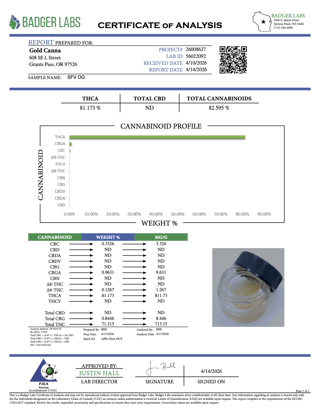 SFV OG - THCA BULK Crumble Concentrate