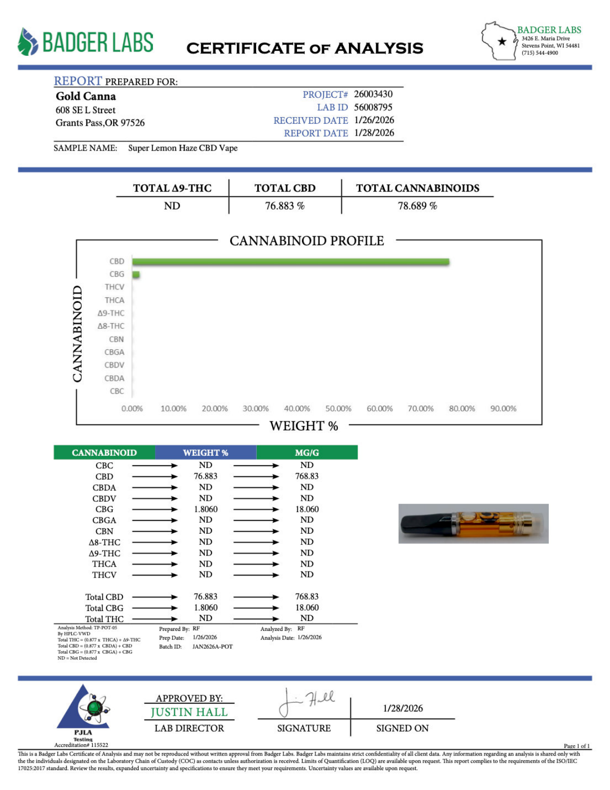 SUPER LEMON HAZE CBD - CBD Vape Cartridge