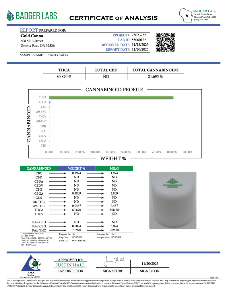 Smacks Badder - THCA Concentrate