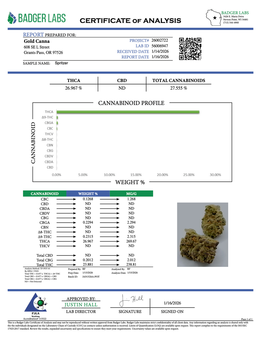 Spritzer - Gold Nuggets - THCa Flower TOP SHELF SMALLS