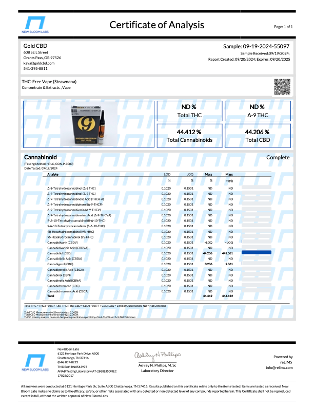 STRAWNANA CBD - CBD Vape Cartridge