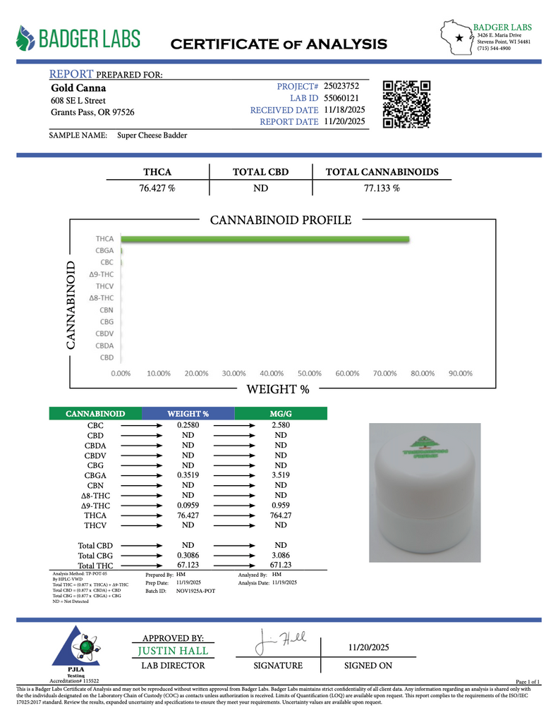 Super Cheese Badder - THCA Concentrate