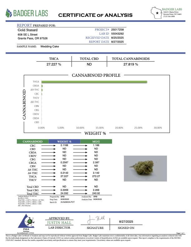 Wedding Cake - THCA BULK FLOWER - Top Shelf