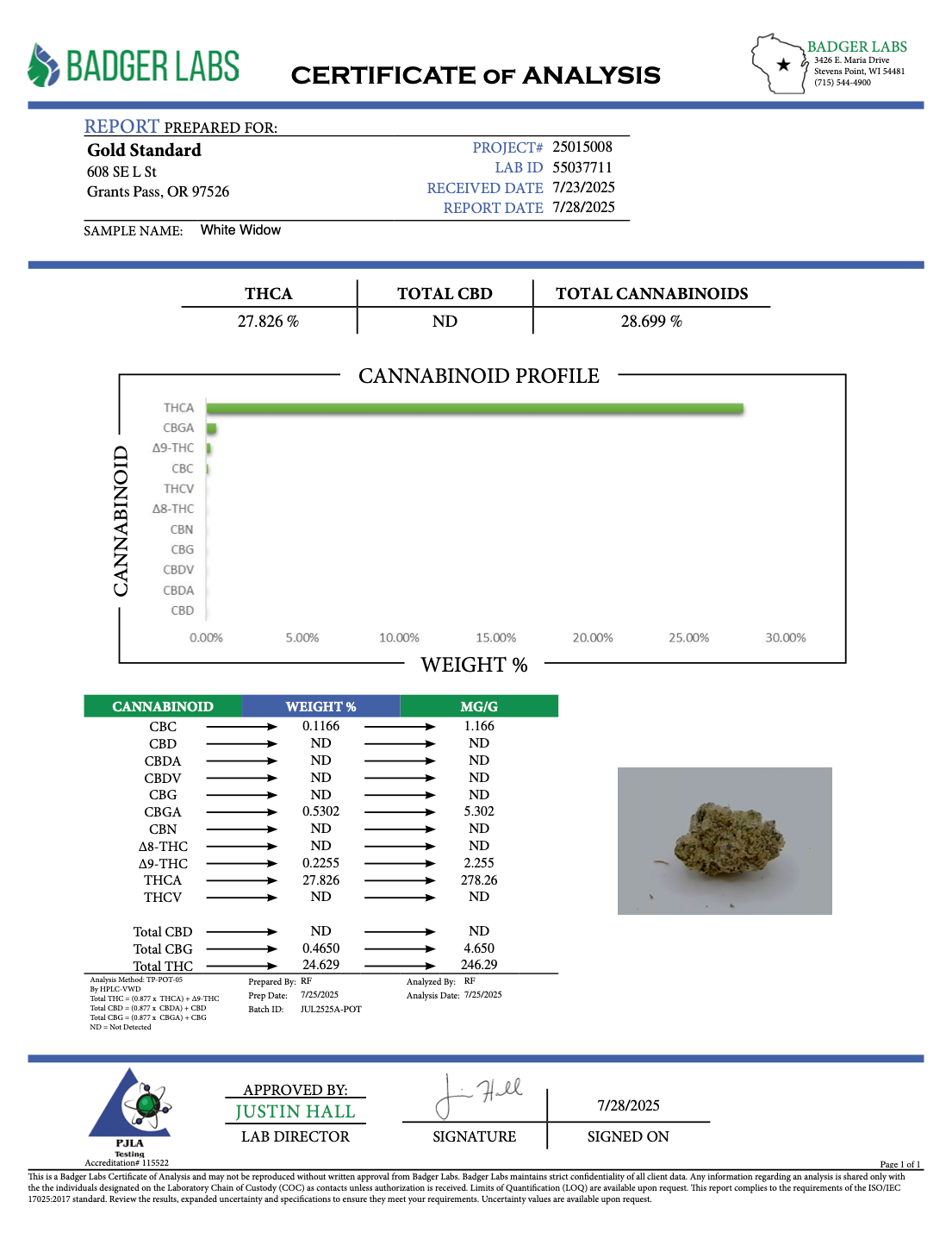 White Widow - THCA Flower - Indoor Top Cut