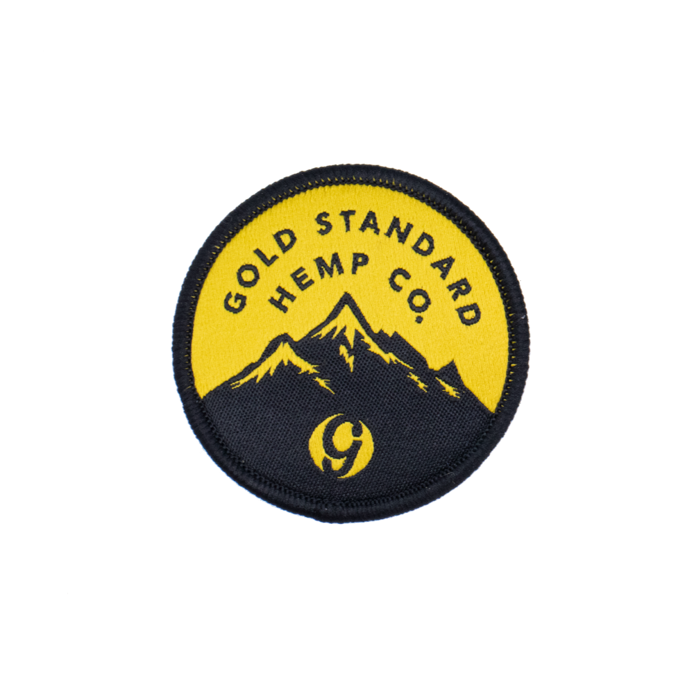 Gold CBD Embroidered Iron On Patch