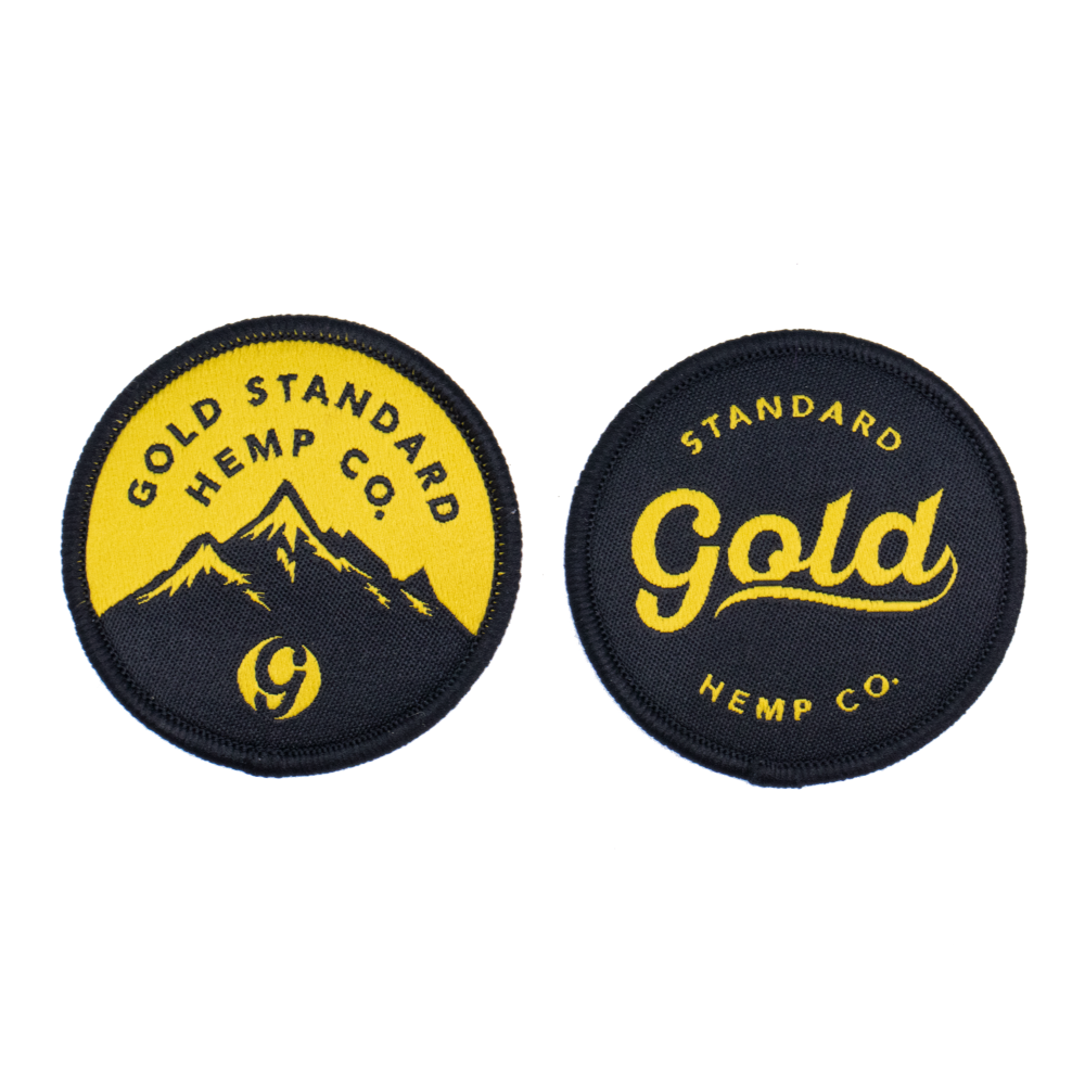 Gold Canna Embroidered Iron On Patch