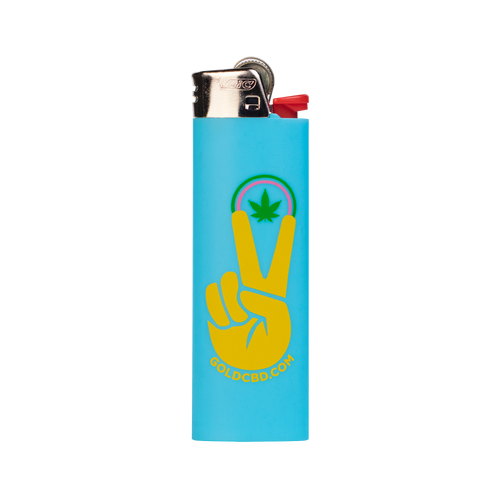 Gold Canna Peace Bic Lighter